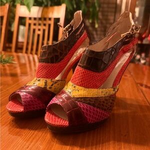 Aldo Multicolor Peep-Toe Heels